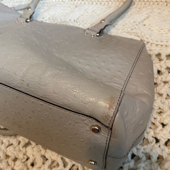 Kate Spade Bristol Drive Loden Embossed Ostrich Soft Taupe Leather Bag - Picture 10 of 16